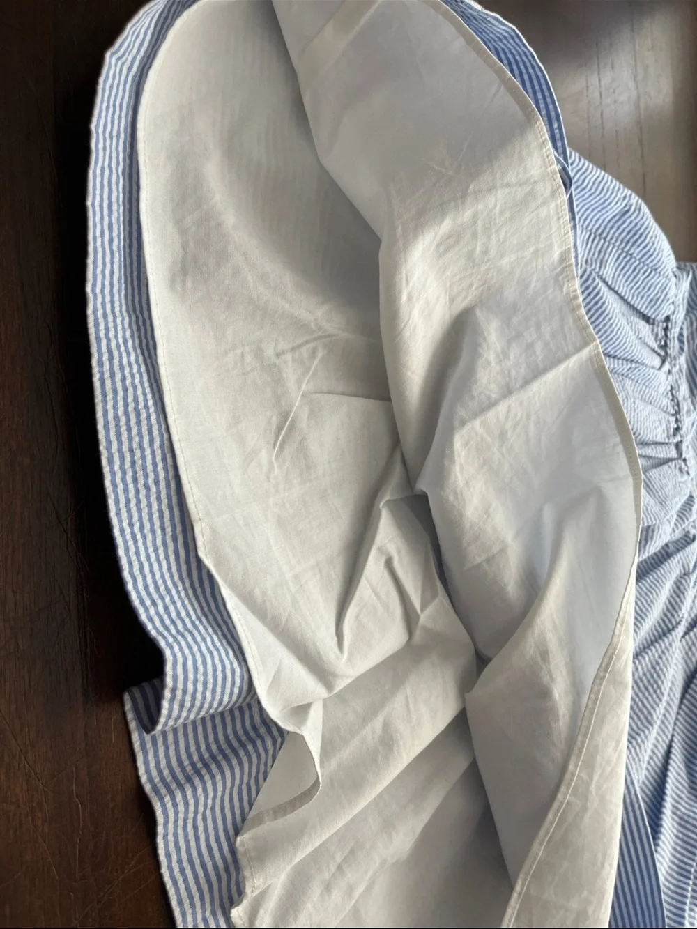 Ralph Lauren Blue and White Striped Seersucker Dress size 16